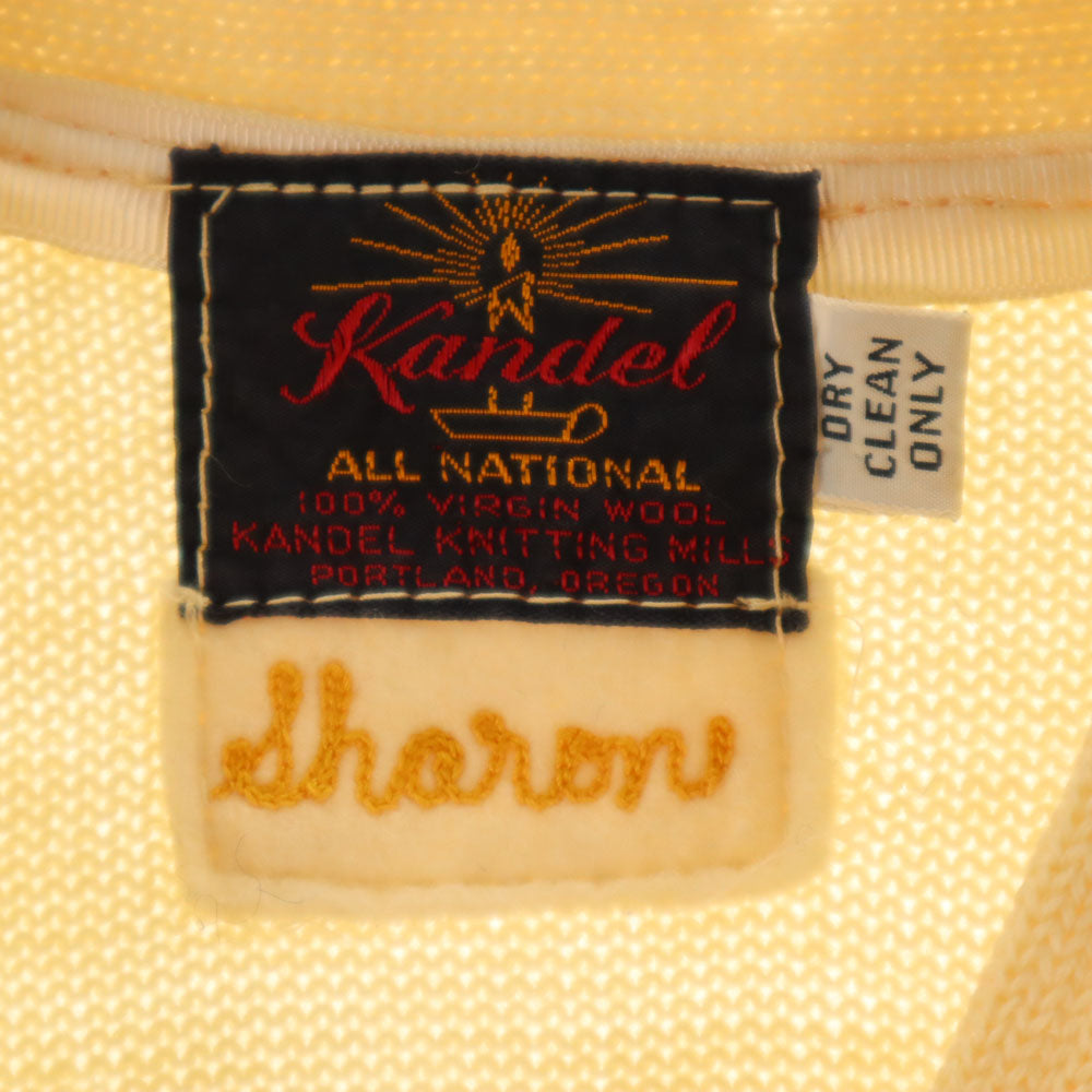 カンデル 60s ヴィンテージ レタード 長袖 Vネック ニットカーディガン アイボリー レディース