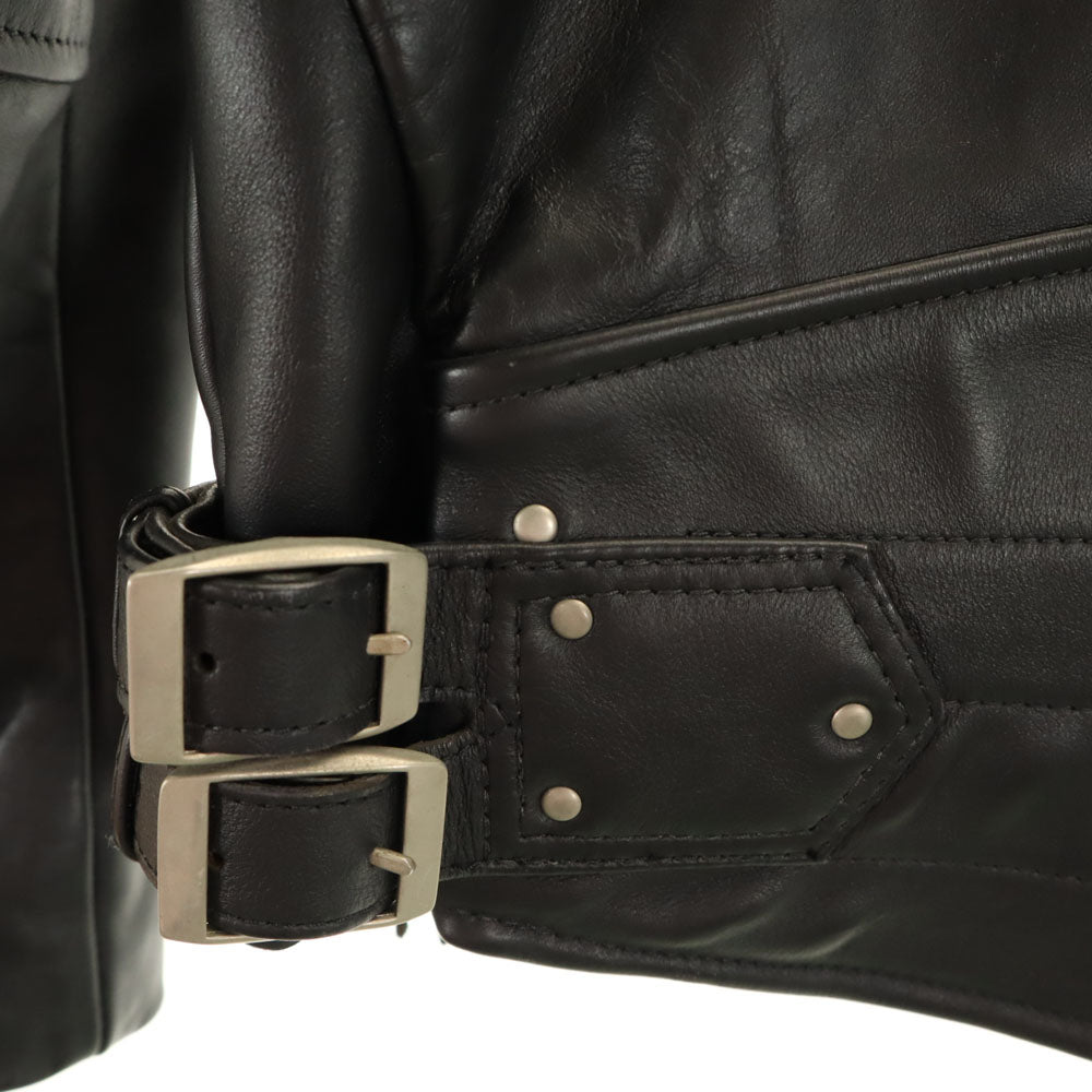 バンソンレザー USA製 ダブルライダースジャケット 36 ブラック メンズ