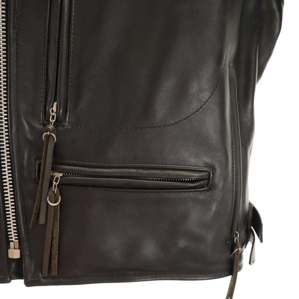 バンソンレザー USA製 ダブルライダースジャケット 36 ブラック メンズ