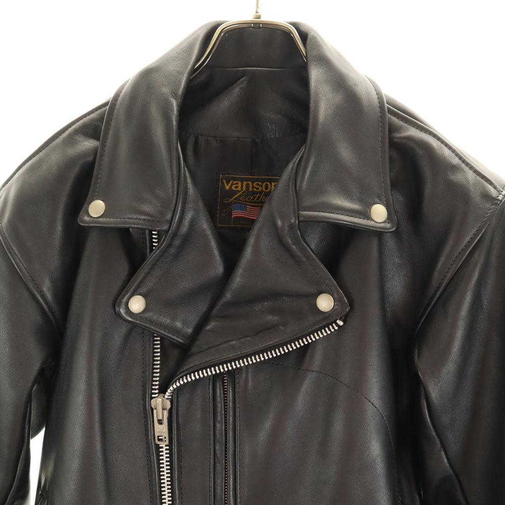 バンソンレザー USA製 ダブルライダースジャケット 36 ブラック メンズ