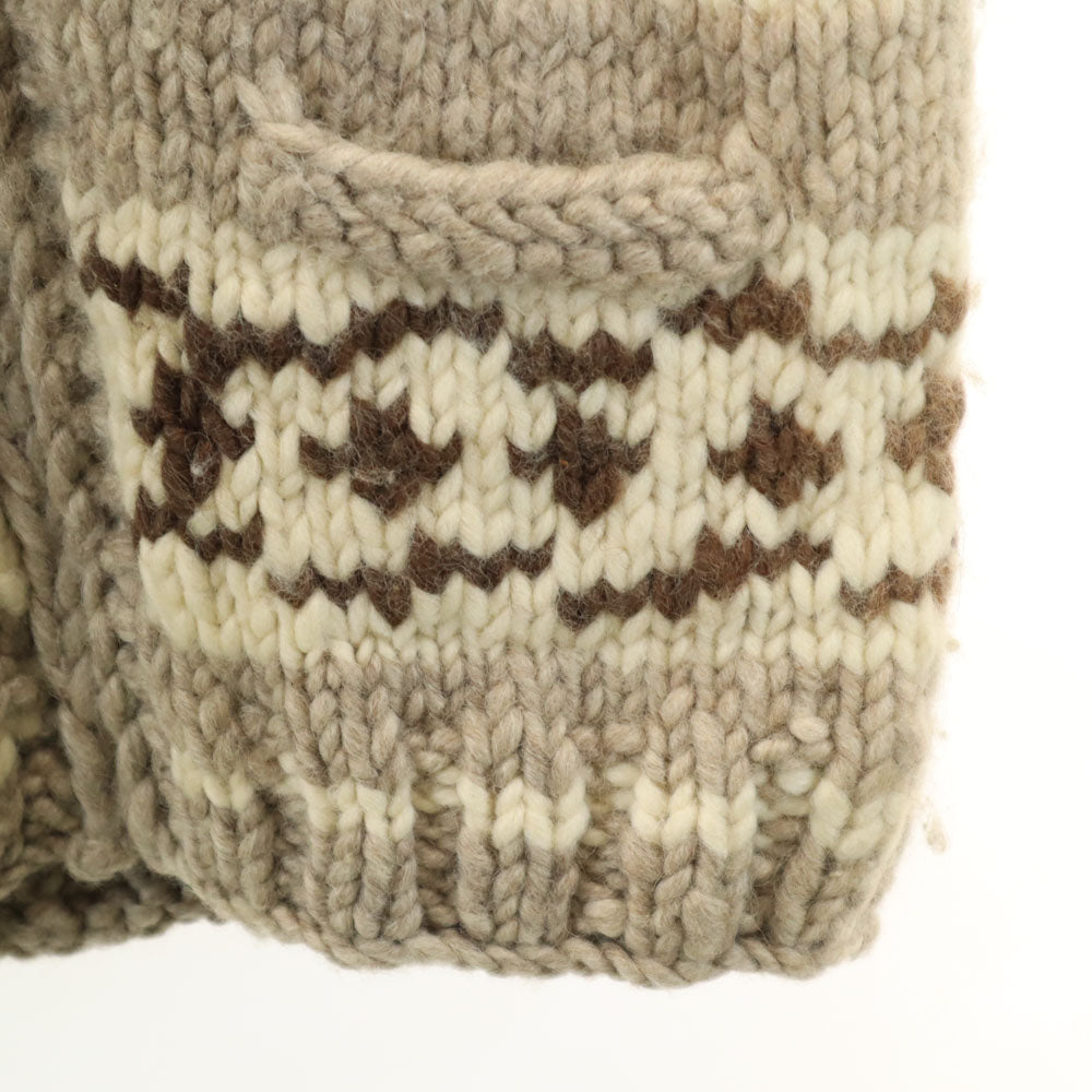 イントラカンエンタープライズ 90s カナダ製 オールド トナカイ柄 カウチン ベスト アイボリー ニット メンズ