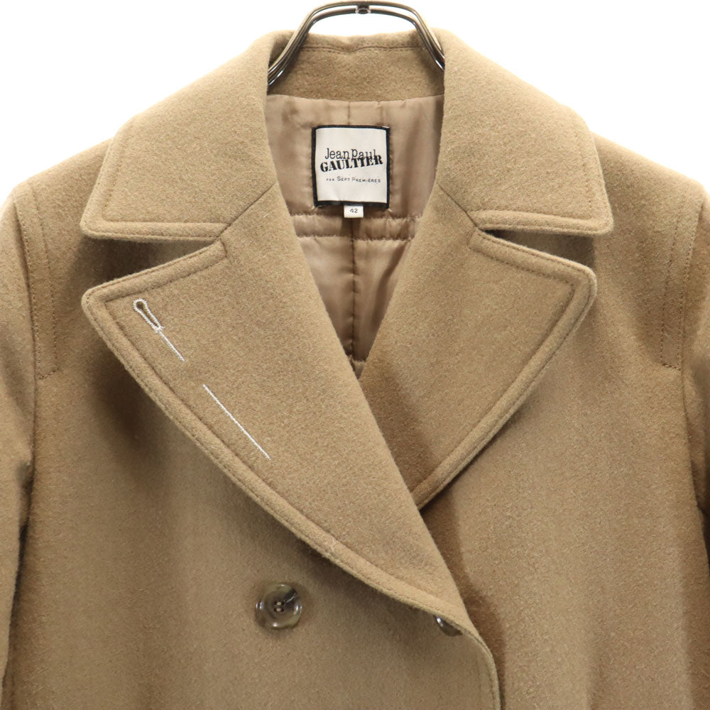 JEAN-PAUL GAULTIER ジャンポールゴルチエ ソフトメルトン ピーコート 42 ベージュブラウン 中綿入り レディース