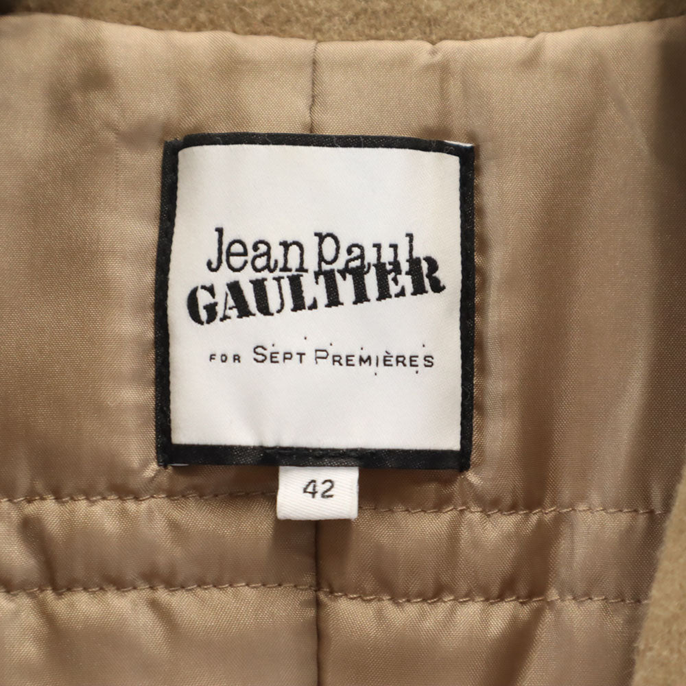 JEAN-PAUL GAULTIER ジャンポールゴルチエ ソフトメルトン ピーコート 42 ベージュブラウン 中綿入り レディース