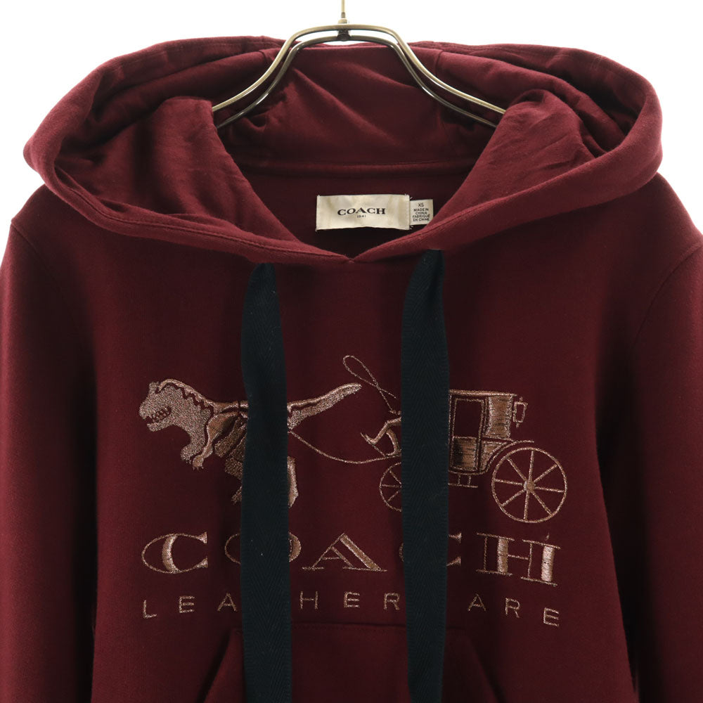 コーチ 長袖 スウェット パーカー XS ボルドー COACH レディース