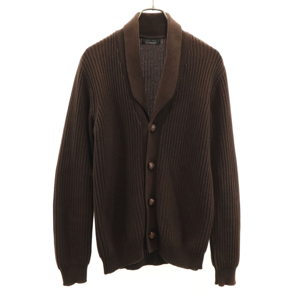 ザラマン 長袖 ショールカラー ニットカーディガン M ブラウン ZARA MAN メンズ