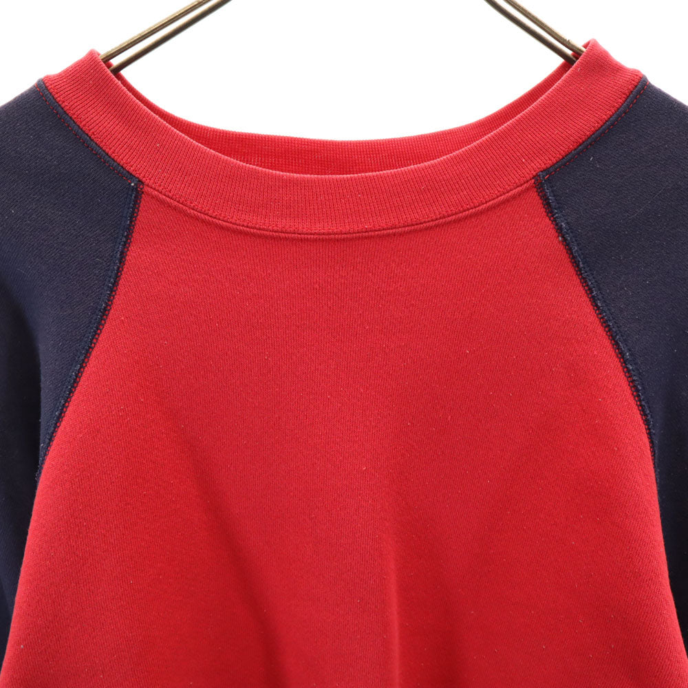 EDWIN エドウィン 90s USA製 オールド 2トーン 長袖 スウェット トレーナー M レッド 他 裏起毛 ラグラン メンズ