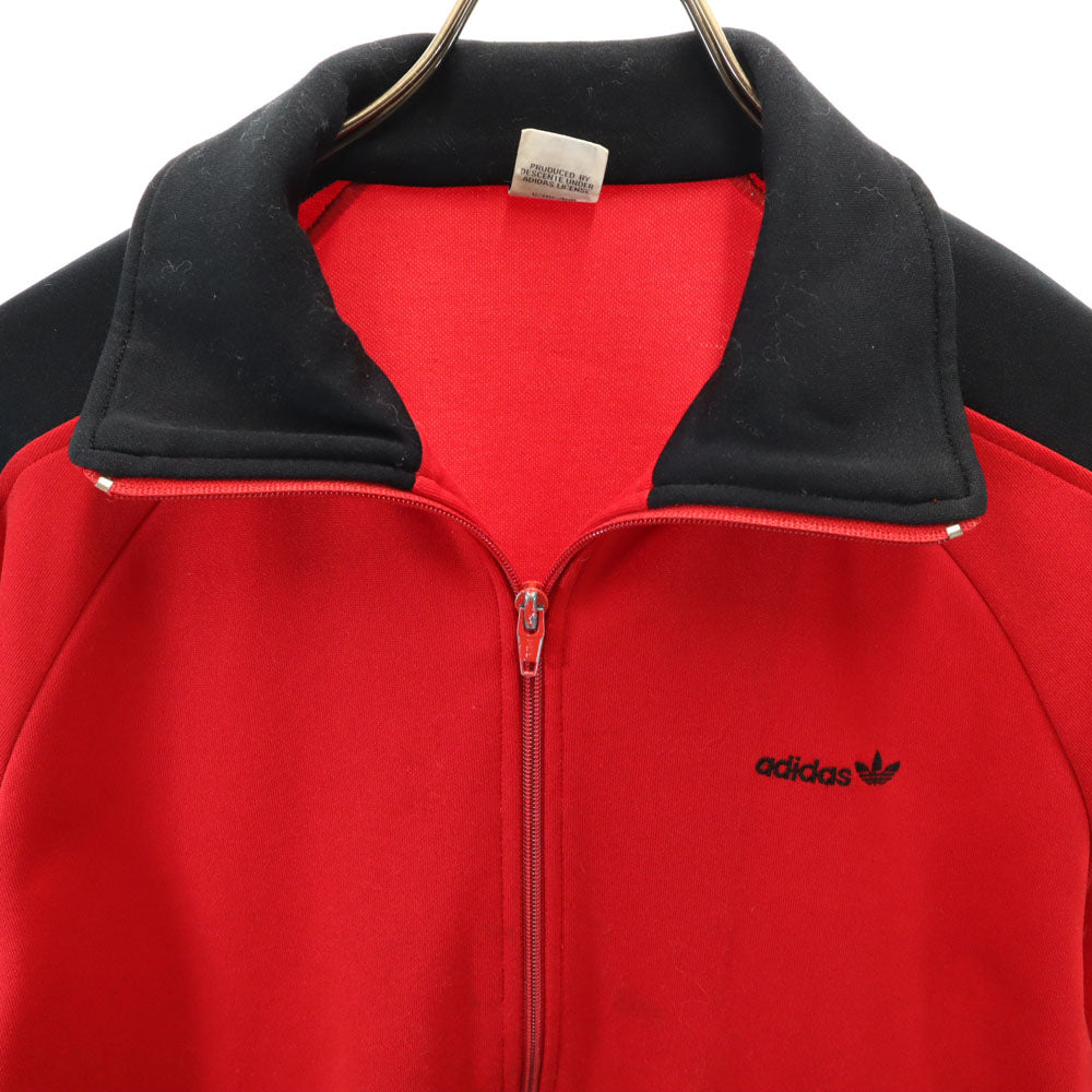 adidas アディダス 70s デサント製 ヴィンテージ 西ドイツタグ トレフォイルロゴ トラックジャケット M レッド ジャージ メンズ