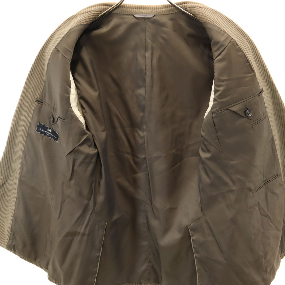 BALENCIAGA バレンシアガ 90s 日本製 オールド コーデュロイ テーラードジャケット 94AB4 アッシュブラウン系 太畝 ブレザー メンズ