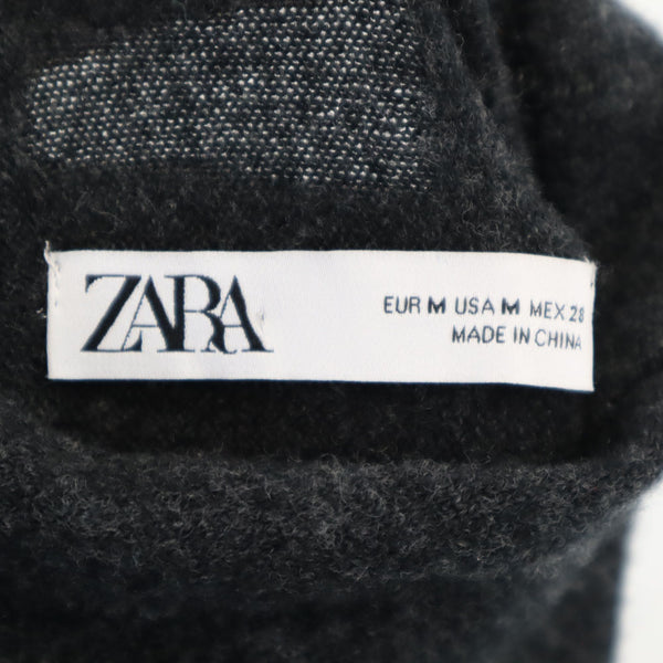 美品 ザラ 長袖 ハイネック ニット M チャコールグレー ZARA セーター レディース