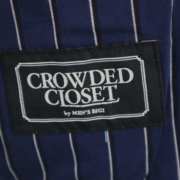 美品 クラウデッドクローゼットバイメンズビギ ハウンドトゥース柄 テーラードジャケット 2 グレー 他 CROWDED CLOSET by MEN'S BIGI ブレザー 千鳥格子 メンズ