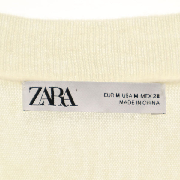 美品 ザラ ウールブレンド 長袖 セーター M ホワイト ZARA ニット レディース