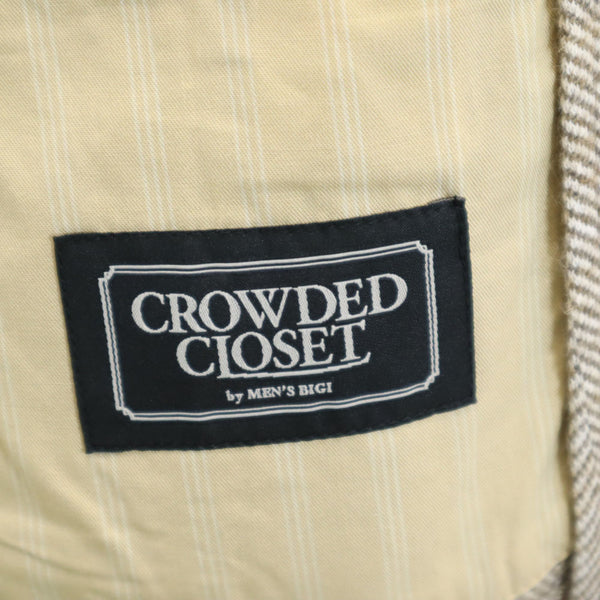 美品 CROWDED CLOSET ウールブレンド テーラードジャケット 2 ベージュ CROWDED CLOSET メンズ