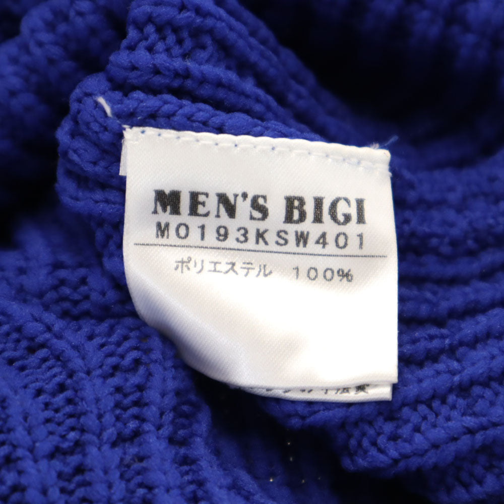 美品 メンズビギ 長袖 セーター M ブルー MEN'S BIGI ニット メンズ