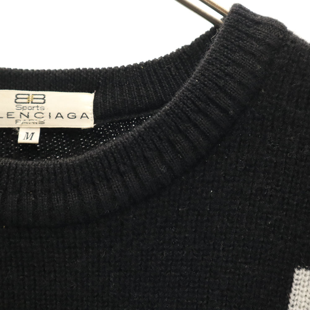 BALENCIAGA SPORT バレンシアガ スポーツ 90s オールド 長袖 セーター M ブラック ニット メンズ