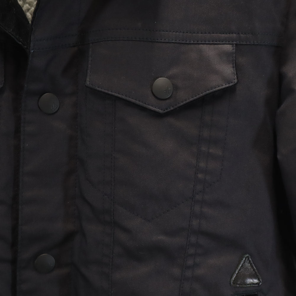 ファクトタム 日本製 樹脂コーティング トラッカー ジャケット 44 濃紺 FACTOTUM 裏ボア メンズ