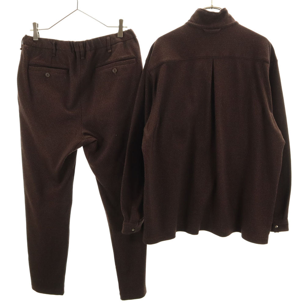 カーリーアンドシーオー 日本製 長袖 シャツ 上下 セットアップ 2 ブラウン メンズ