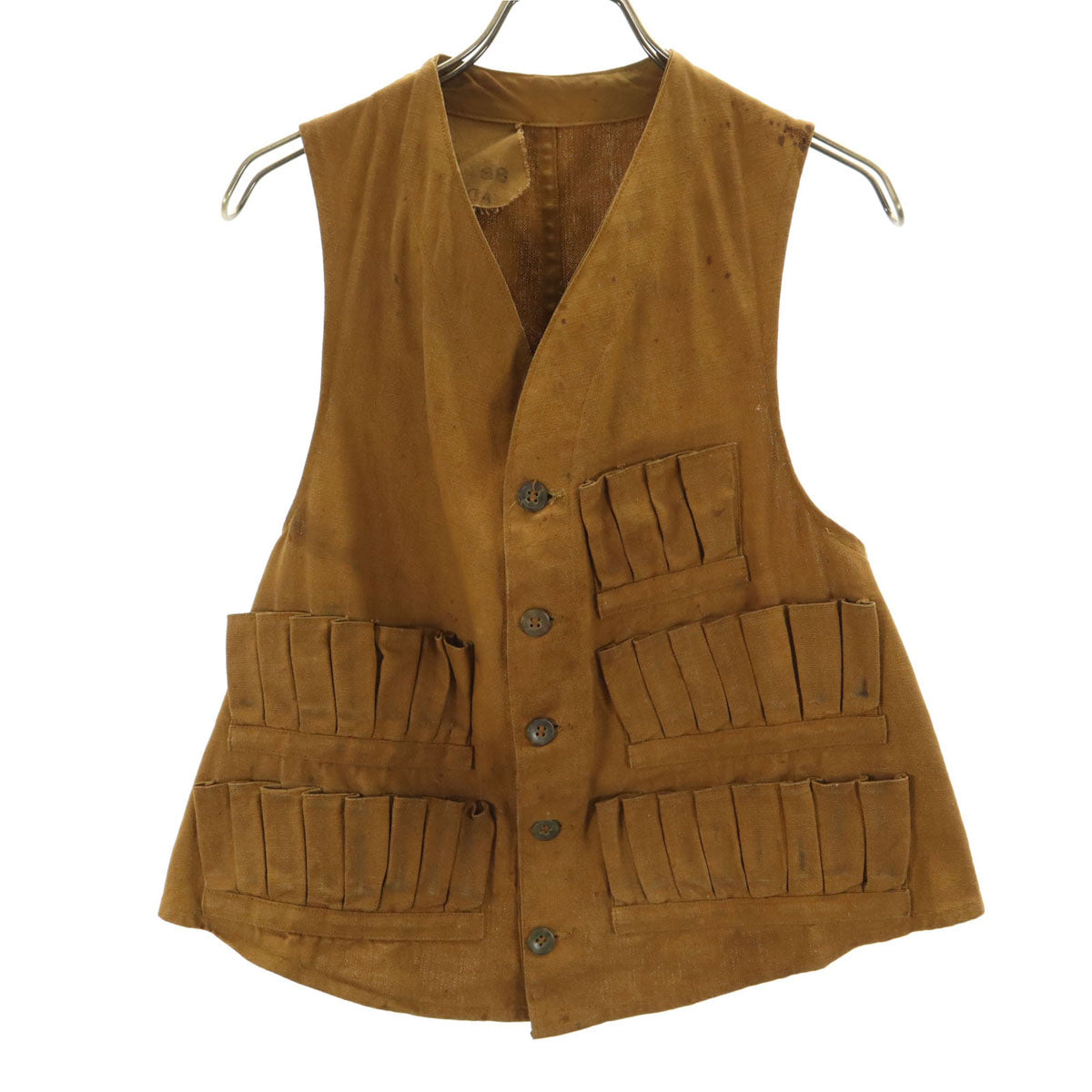 VINTAGE ヴィンテージ 40s 50s ノースリーブ ハンティング ベスト ベージュ メンズ