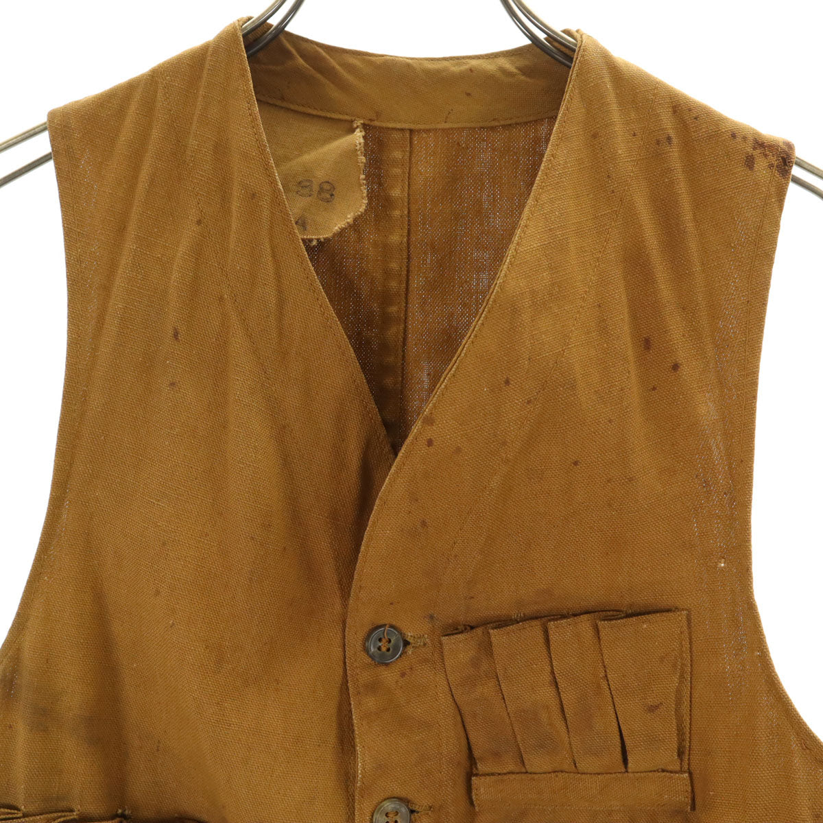 VINTAGE ヴィンテージ 40s 50s ノースリーブ ハンティング ベスト ベージュ メンズ