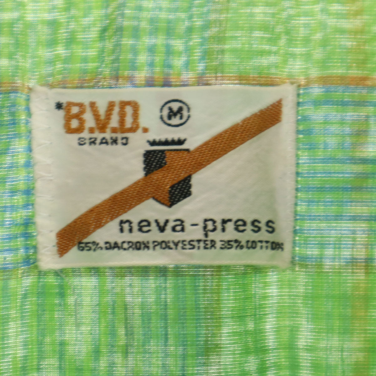 B.V.D 60s ヴィンテージ チェック柄 長袖 ボタンダウンシャツ M グリーン メンズ