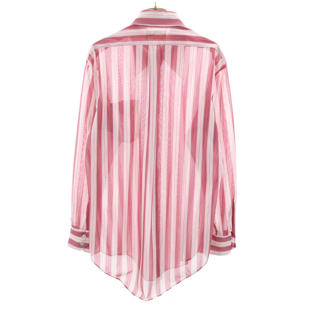 LE MANS 70s ヴィンテージ 衿芯 ストライプ柄 長袖 ボタンダウンシャツ 16-321/2 ピンク メンズ