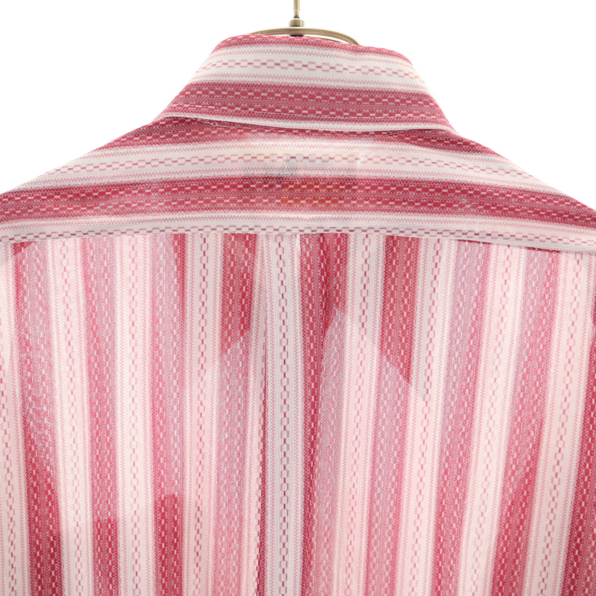 LE MANS 70s ヴィンテージ 衿芯 ストライプ柄 長袖 ボタンダウンシャツ 16-321/2 ピンク メンズ