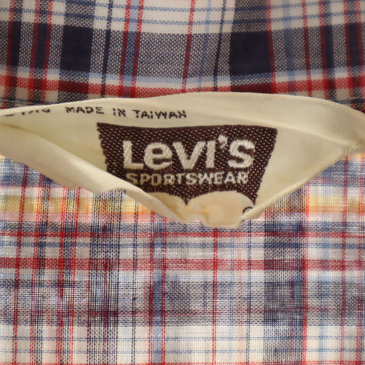 Levi's リーバイス 70s ヴィンテージビッグE 白タブ 衿芯 チェック柄 長袖 ボタンダウンシャツ M メンズ