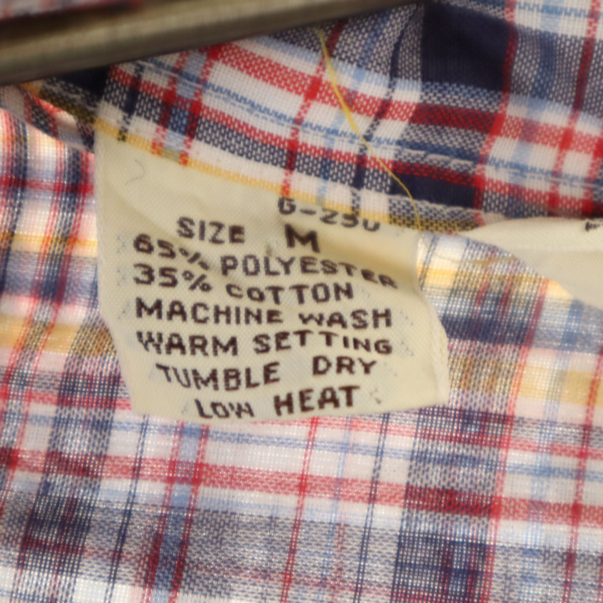 Levi's リーバイス 70s ヴィンテージビッグE 白タブ 衿芯 チェック柄 長袖 ボタンダウンシャツ M メンズ