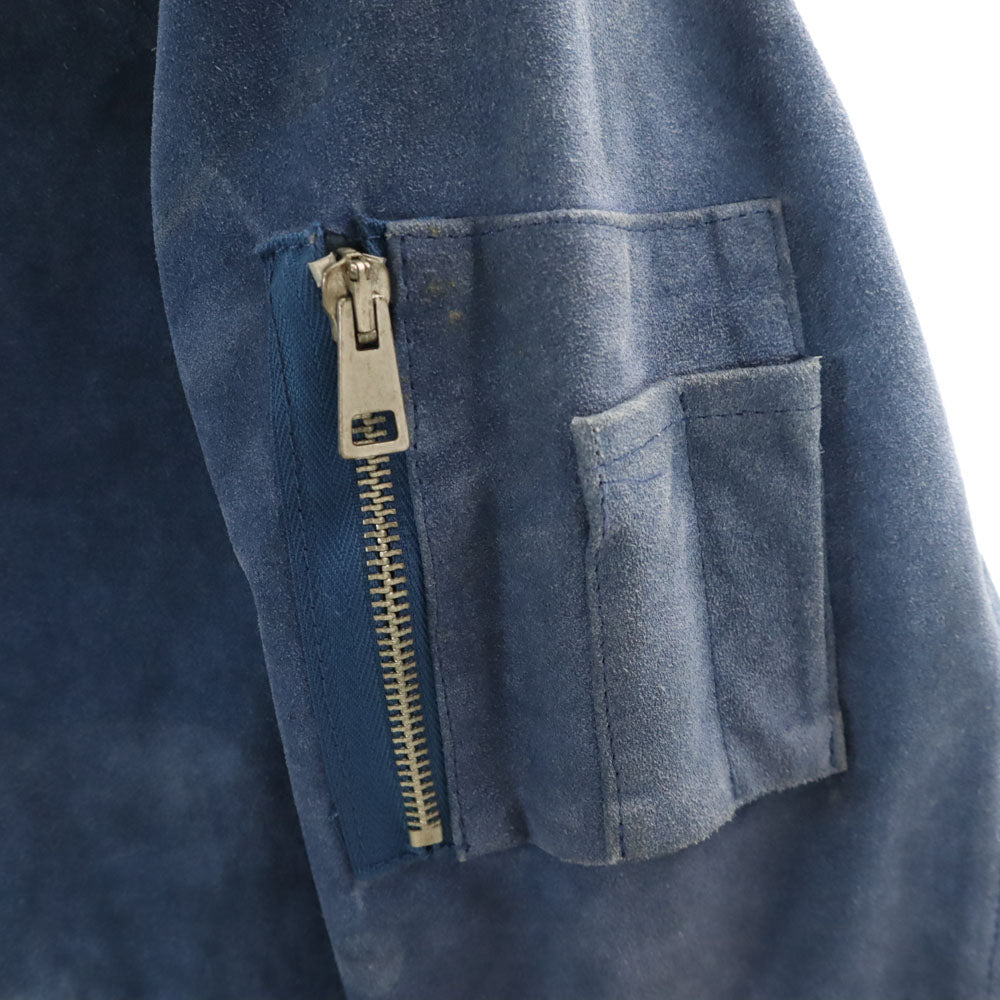 ミートパッキングディー イタリア製 羊革 レザージャケット S ブルー MEATPACKING D ブルゾン メンズ