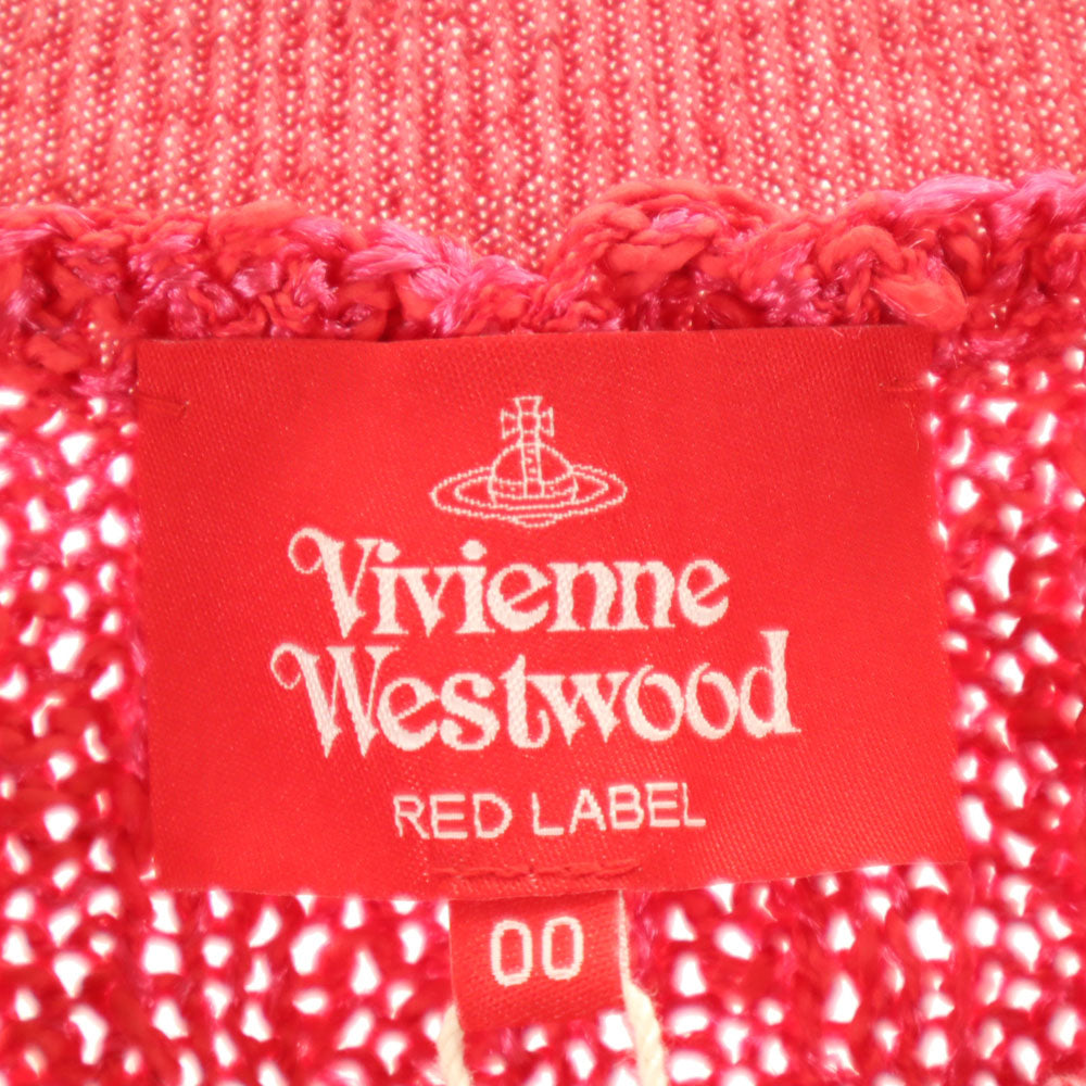 未使用 ヴィヴィアンウエストウッドレッドレーベル 日本製 長袖 ニット 0 0 レッド系 Vivienne Westwood RED LABEL レディース