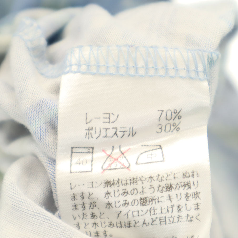 CELINE セリーヌ マカダム 長袖 Tシャツ L ブルー系 ロンT カットソー レディース