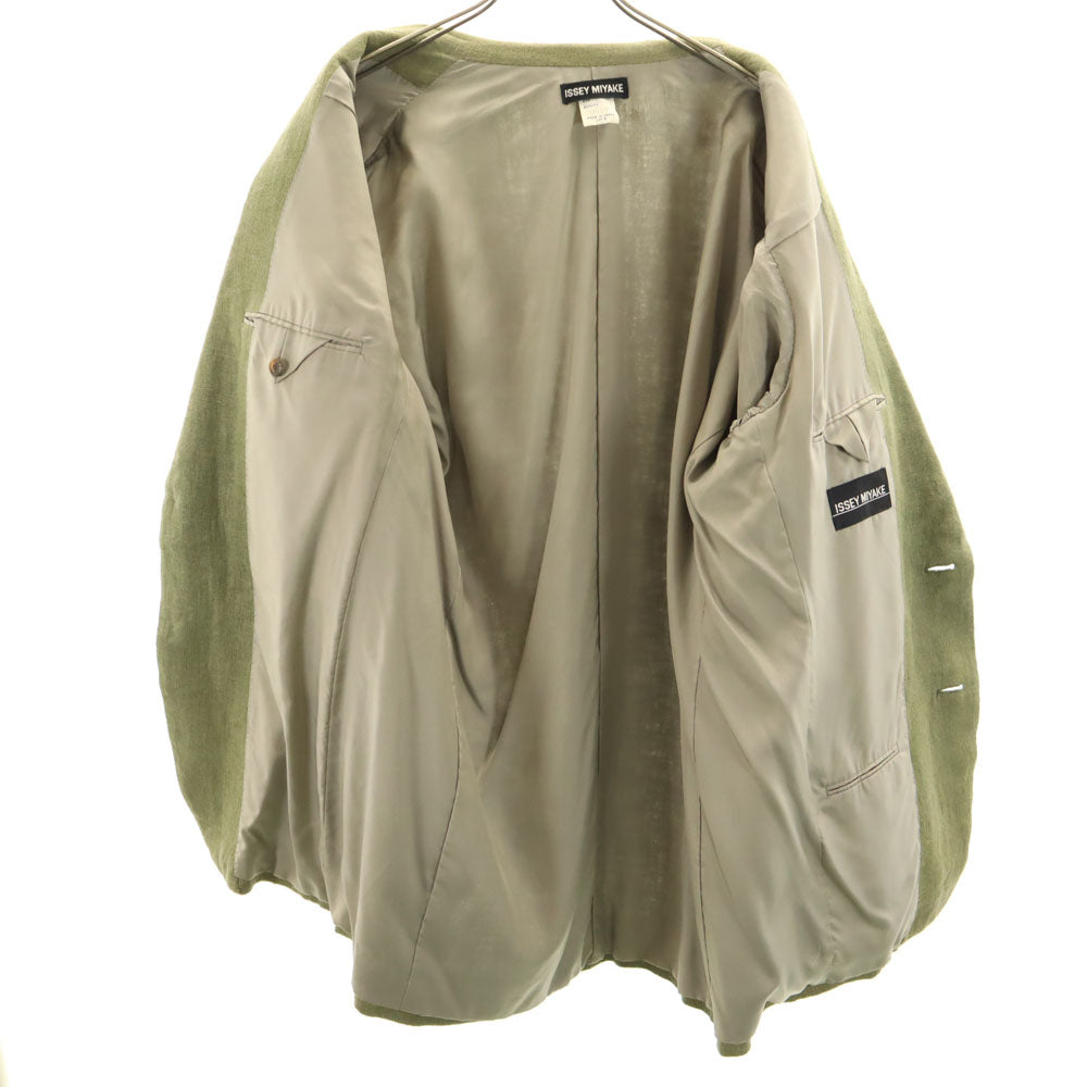 ISSEY MIYAKE イッセイミヤケ 日本製 ほうり布 テーラードジャケット XL オリーブ系 ブレザー メンズ
