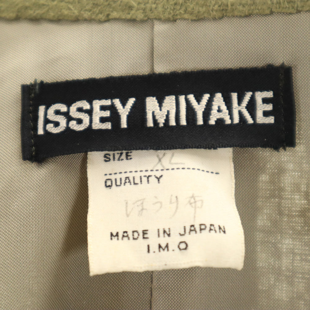ISSEY MIYAKE イッセイミヤケ 日本製 ほうり布 テーラードジャケット XL オリーブ系 ブレザー メンズ