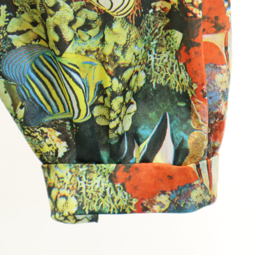 VINTAGE ヴィンテージ 70s 転写 フィッシュ柄 長袖 スキッパーカラー シャツ メンズ