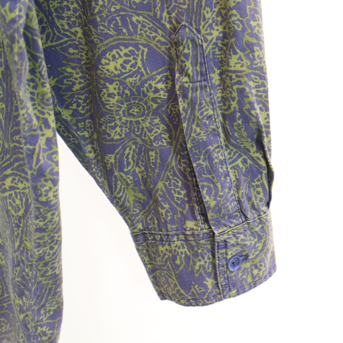 NUOVO 90s オールド ペイズリー柄 長袖 ボタンダウンシャツ XL パープル 他 メンズ