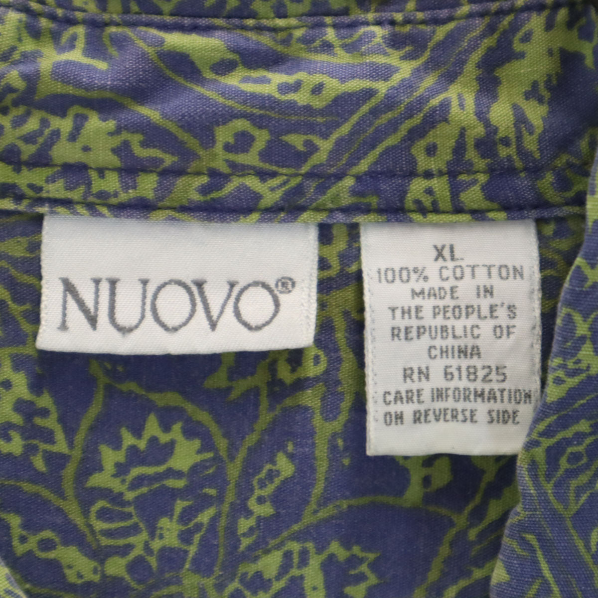 NUOVO 90s オールド ペイズリー柄 長袖 ボタンダウンシャツ XL パープル 他 メンズ