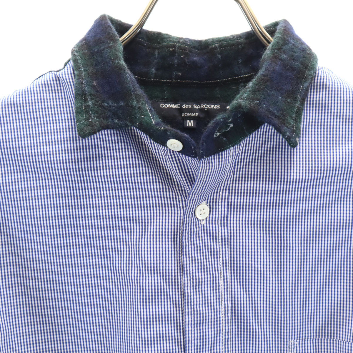 COMME des GARCONS HOMME コムデギャルソンオム 2018年 チェック柄 長袖 ネルシャツ M ネイビー 他 HB-B040 メンズ