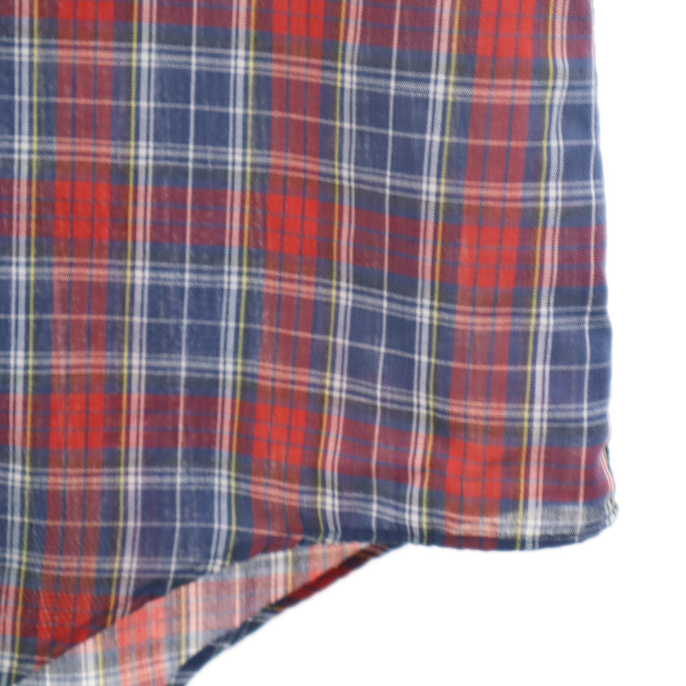 McGregor マクレガー 90s オールド 衿芯 チェック柄 長袖 ボタンダウンシャツ L レッド×ブルー メンズ