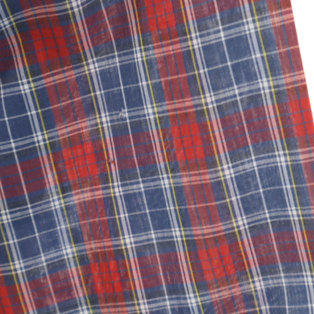 McGregor マクレガー 90s オールド 衿芯 チェック柄 長袖 ボタンダウンシャツ L レッド×ブルー メンズ