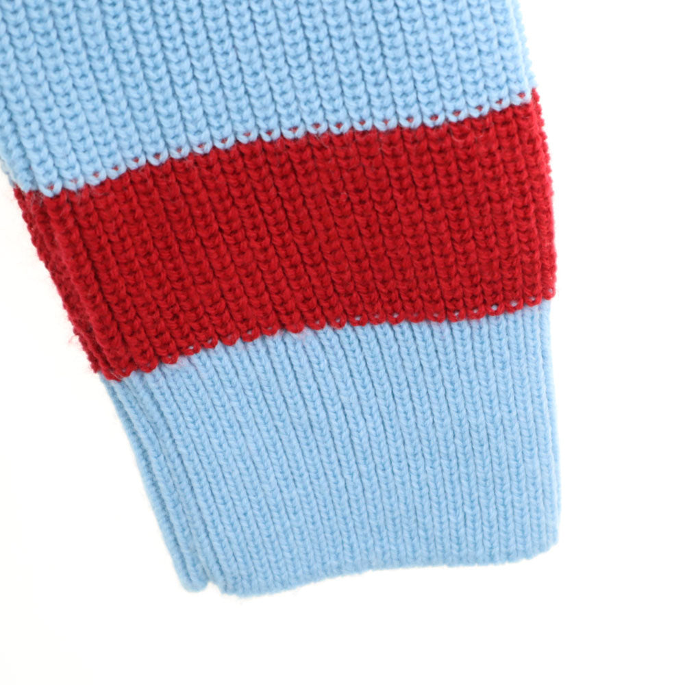 ザラ ボーダー柄 長袖 セーター S 水色 他 ZARA ニット メンズ