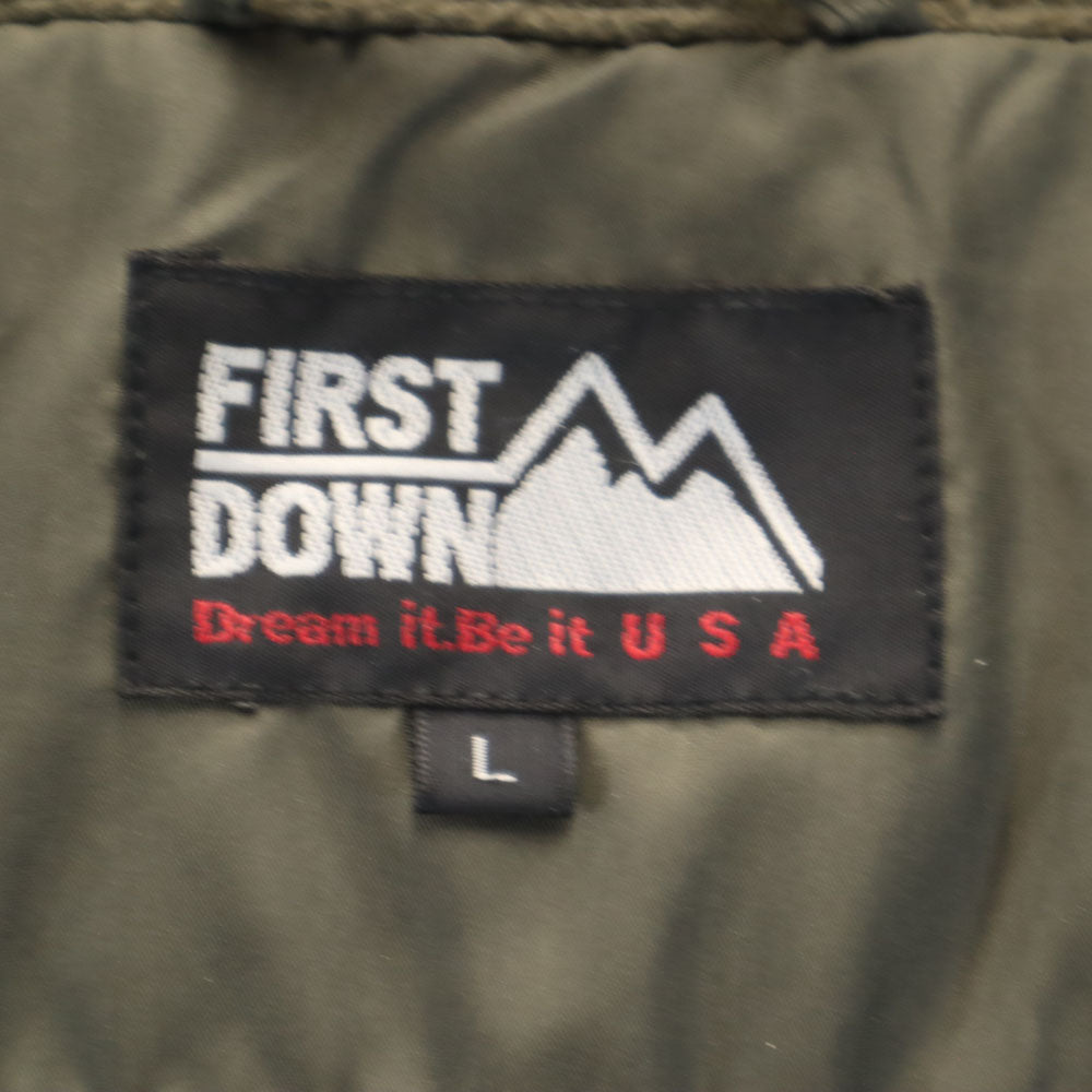 FIRSTDOWN ファーストダウン 中綿ジャケット L カーキ メンズ