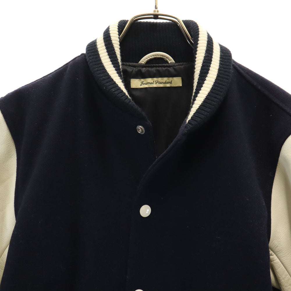 ジャーナルスタンダード 牛革レザー切替 スタジャン M ネイビー JOURNAL STANDARD ジャケット メンズ