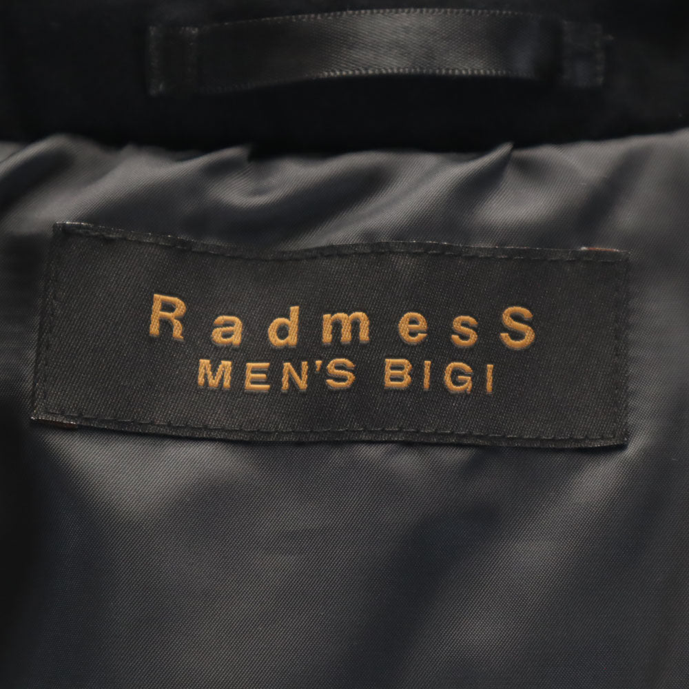 美品 ラッドメスメンズビギ 格子柄 ダウンジャケット 2 ブラック 他 RadmesS MEN'S BIGI メンズ