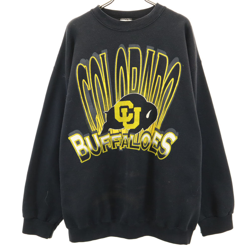 タルテックス 90s オールド コロラドバッファローズ 長袖 スウェット トレーナー XL 黒 TULTEX 裏起毛 メンズ