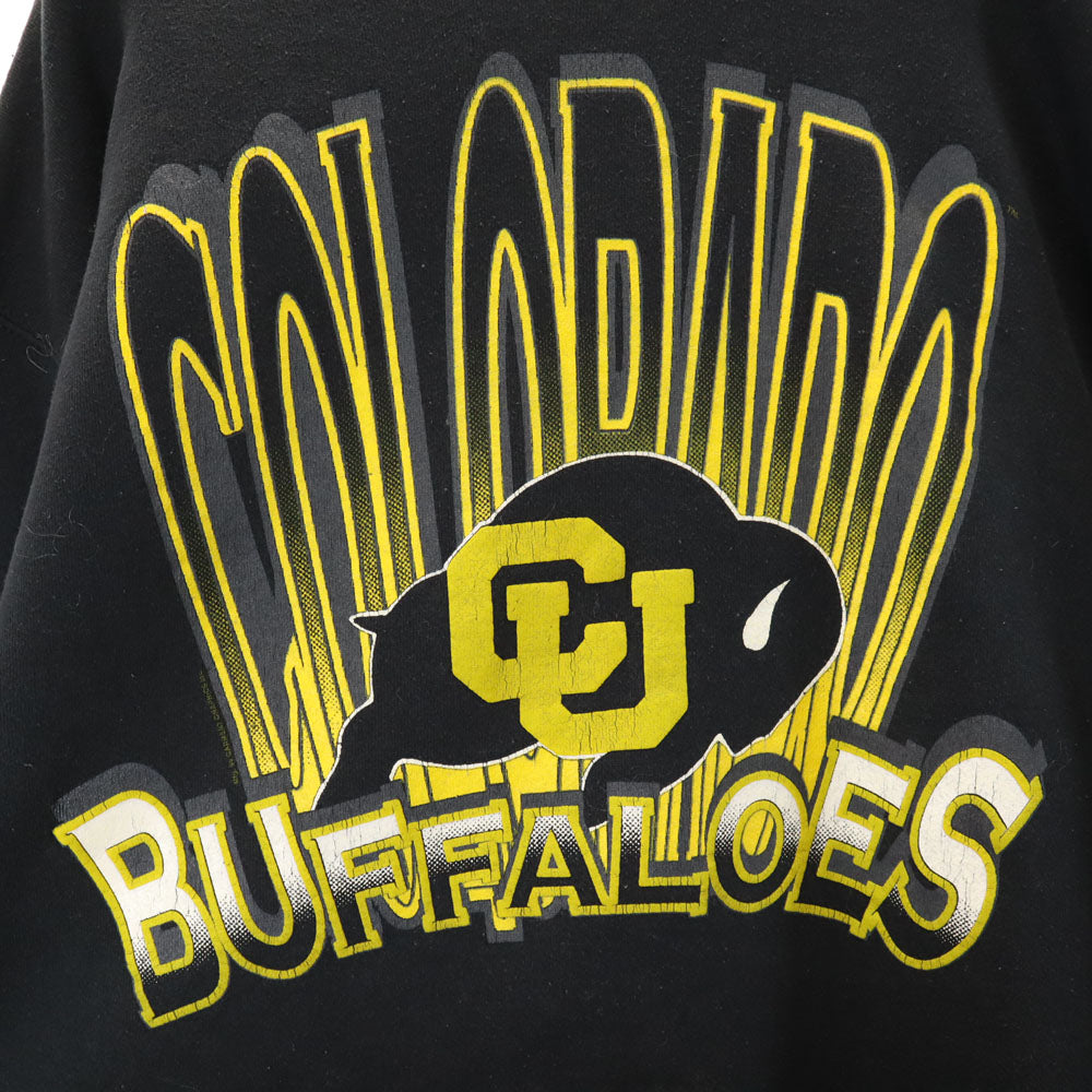 タルテックス 90s オールド コロラドバッファローズ 長袖 スウェット トレーナー XL 黒 TULTEX 裏起毛 メンズ