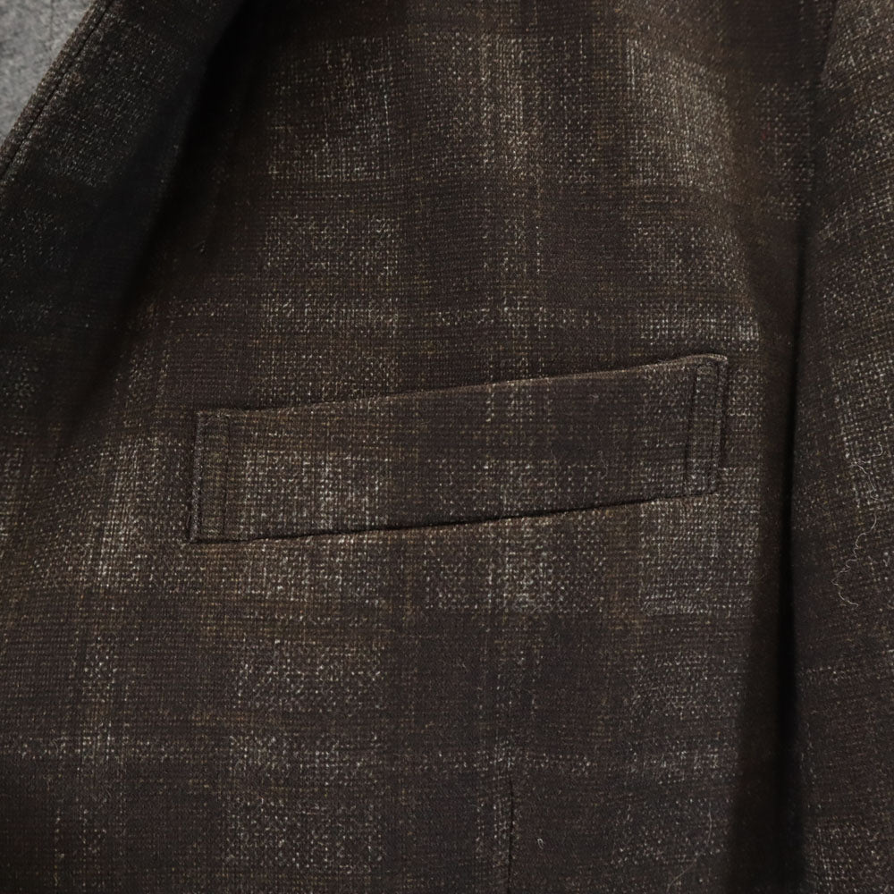 ビーミングバイビームス チェック柄 テーラードジャケット 44 ブラウン系 B:MING by BEAMS ストレッチ メンズ