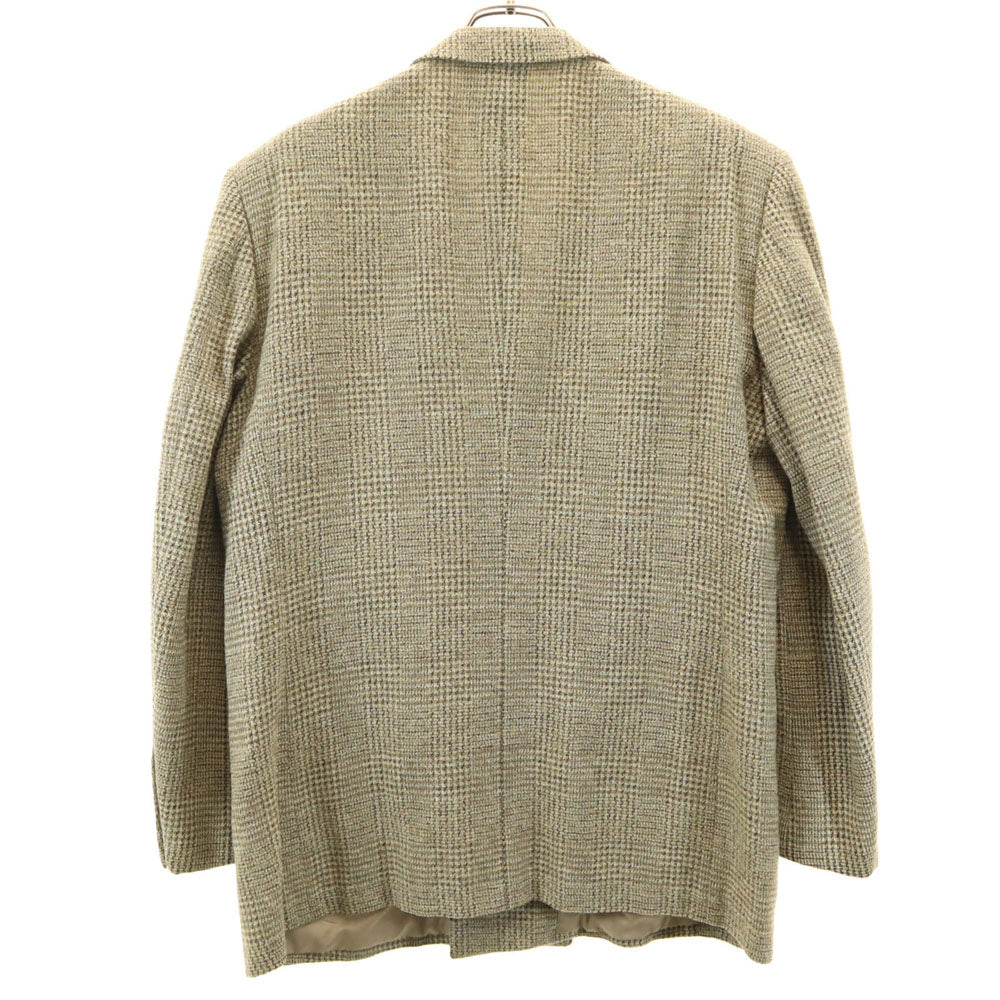LANVIN ランバン 70s 80s ヴィンテージ ウールブレンド チェック柄 テーラードジャケット R50-46 ベージュ系 メンズ