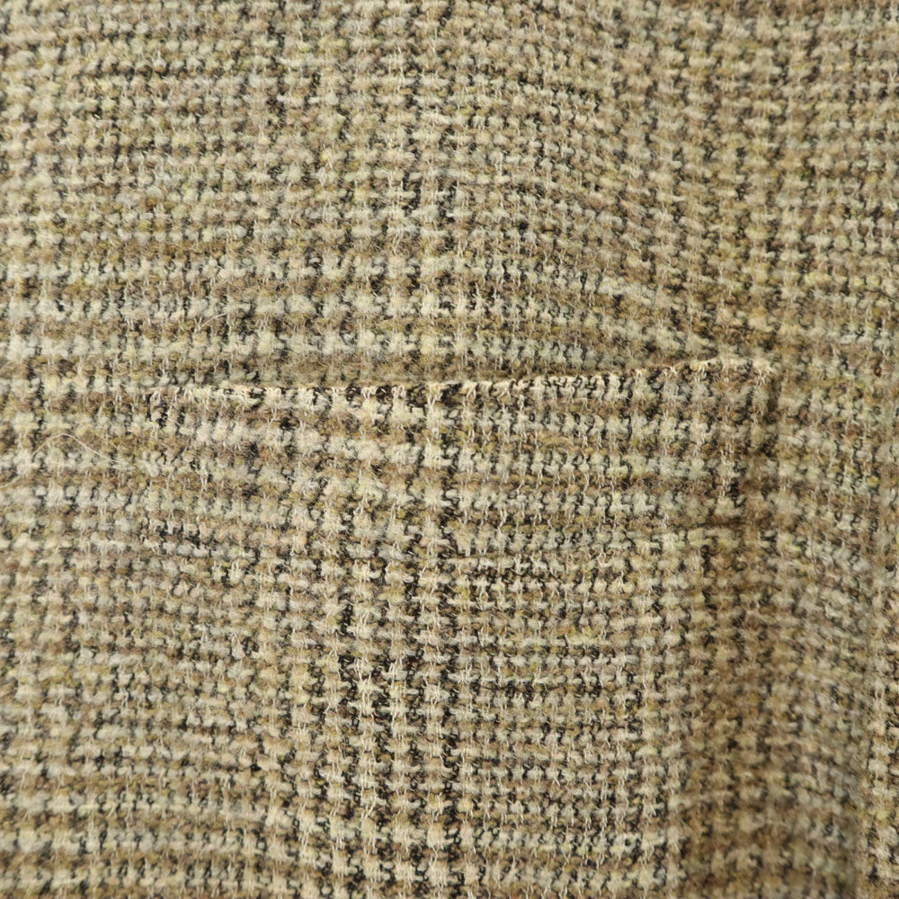 LANVIN ランバン 70s 80s ヴィンテージ ウールブレンド チェック柄 テーラードジャケット R50-46 ベージュ系 メンズ