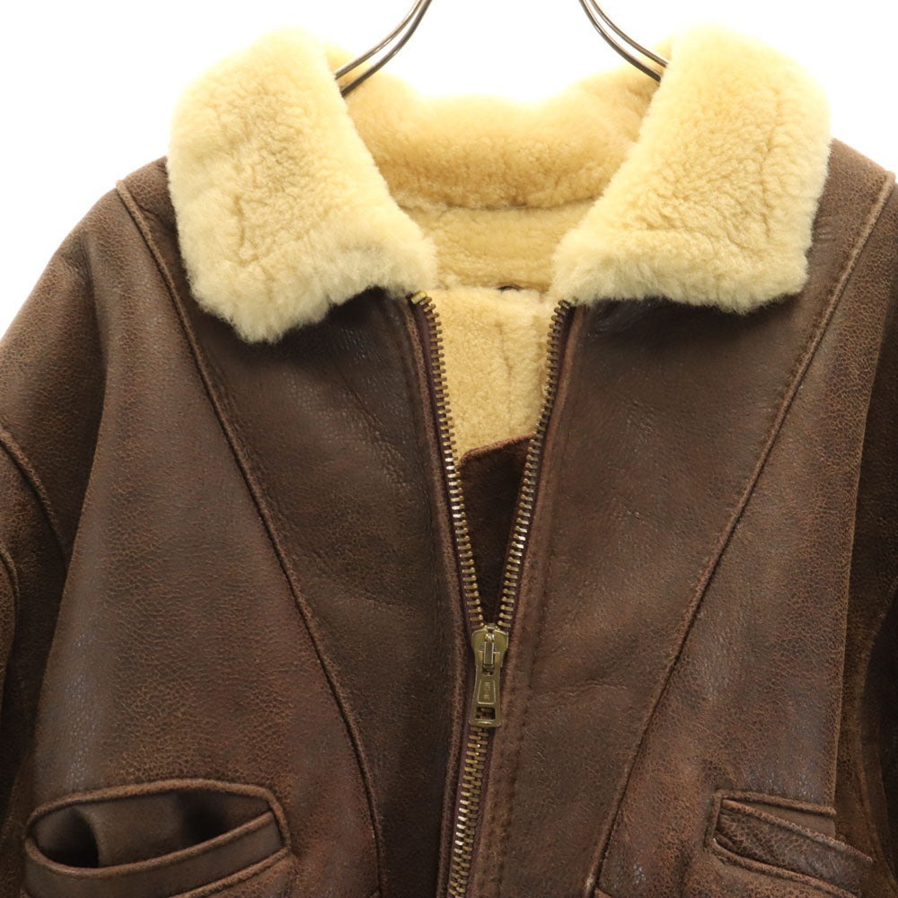 インターナショナル USA製 B-3タイプ シープスキン ムートンジャケット L ブラウン メンズ