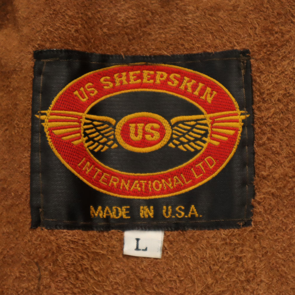 インターナショナル USA製 B-3タイプ シープスキン ムートンジャケット L ブラウン メンズ