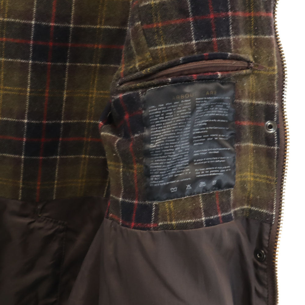 Barbour バブアー イングランド製 3ワラント ニューマーケット オイルドジャケット 10 カーキブラウン 中綿入り レディース